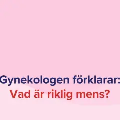 En gynekolog förklarar: Vad är riklig mens? Logotypen "riklig mens.se" syns i övre vänstra hörnet.