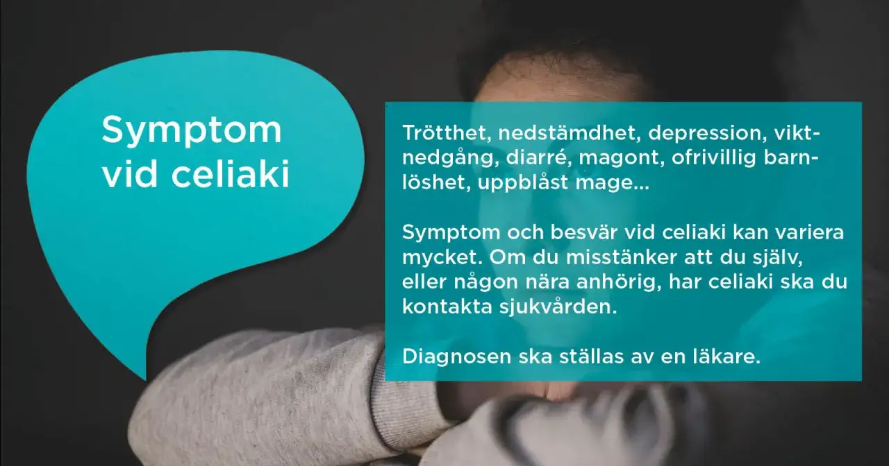 Text om symtom vid celiaki. Många i Sverige kan ha celiaki, men hur många vet vi inte exakt. Sök vård om du misstänker det.